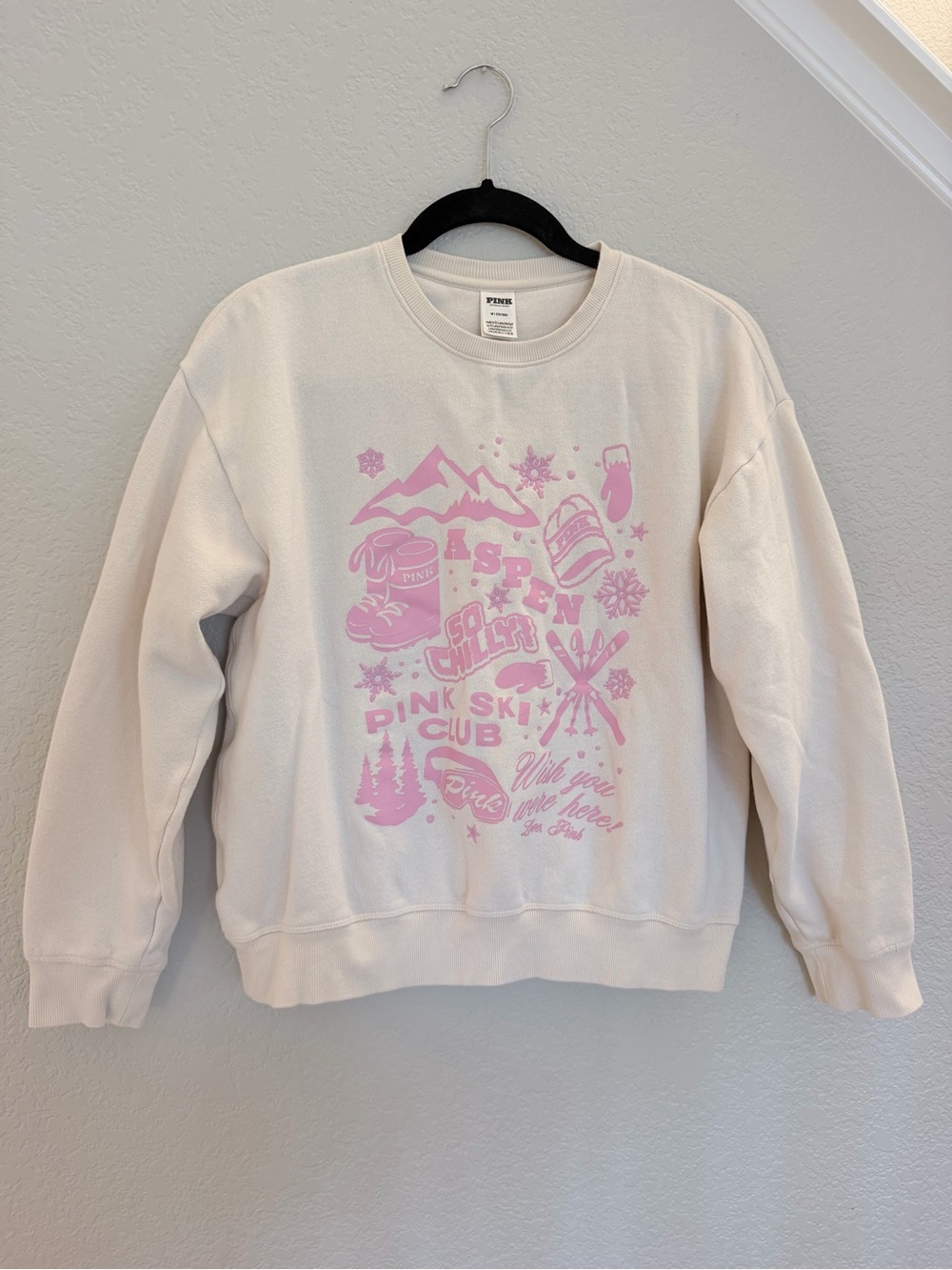 PINK Victoria’s Secret Aspen Ski Club Graphic Crewneck M - Picture 2 of 7